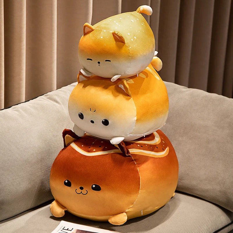 Toasty the Kawaii Bread Cat Snuggle Pillow Plush