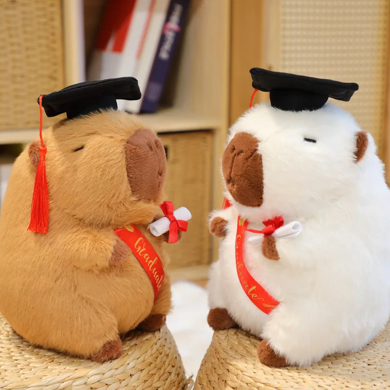 Capy the Doctor Graduate Cartoon Capybara Plush Pillow