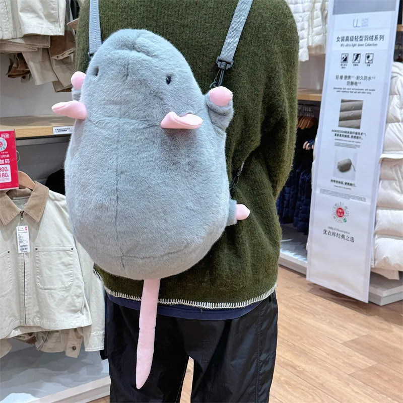 Ratty the Kawaii Grey Brown Mouse Rat Backpack Snuggle Plushie