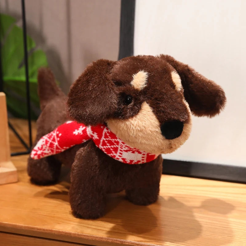 Slinky the Scarf-Dressed Dachshund Standing Plush