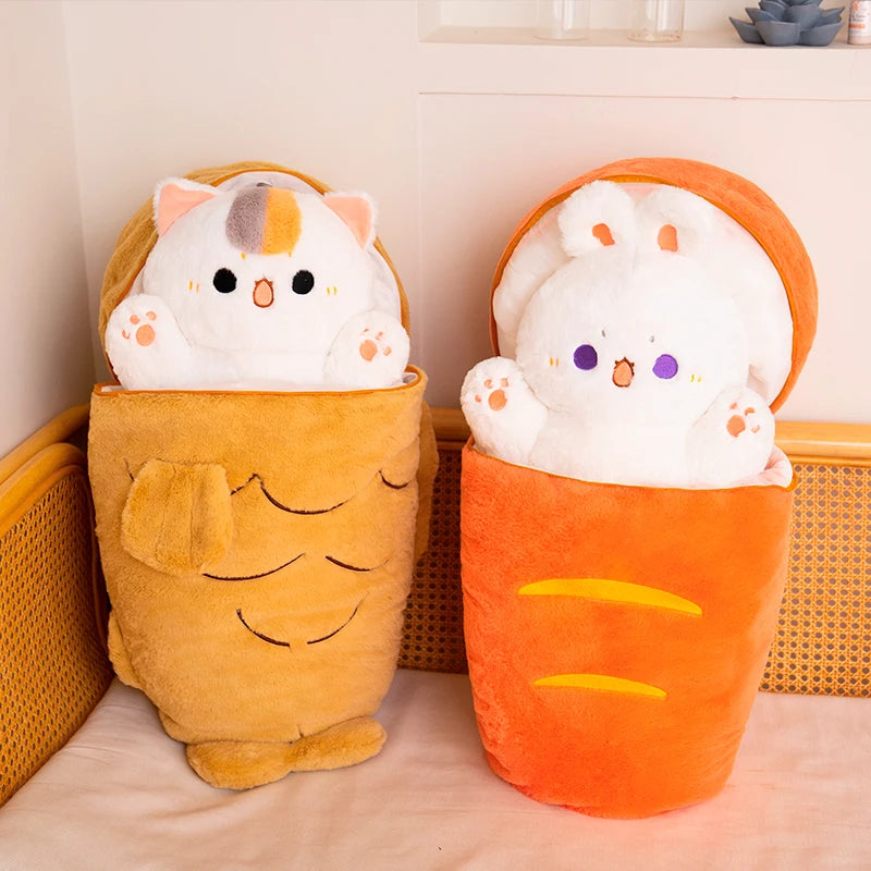 Taiyaki the Kawaii Cat Rabbit Sleeping Bag Plush