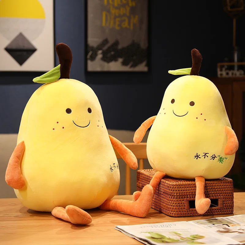 Happy Smiling Pear Kawaii Plushie Pillow