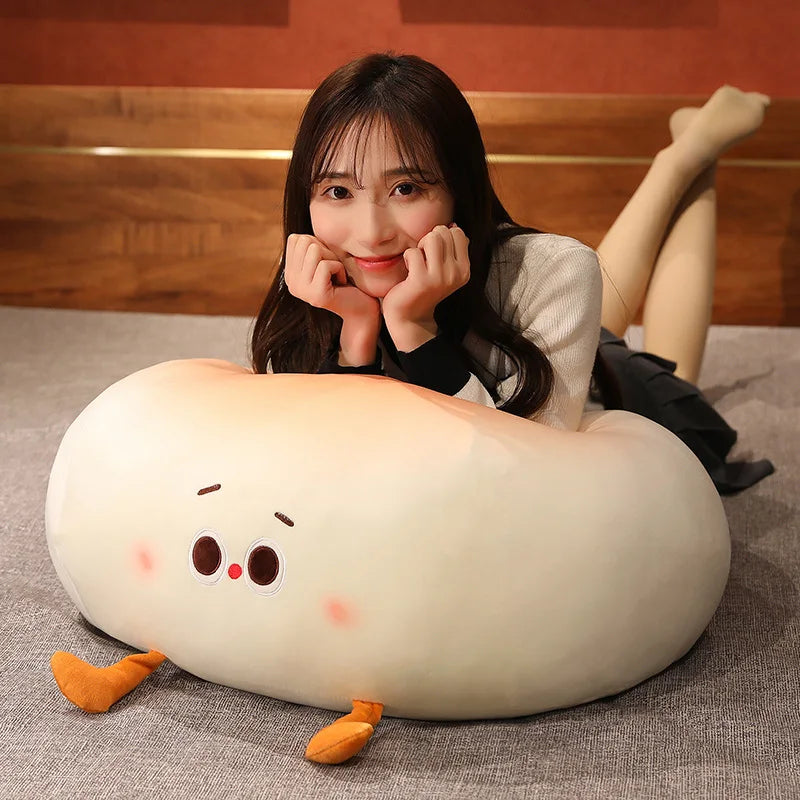 Steamy the Kawaii Stuffed Bun Bread Cartoon Plush Pillow