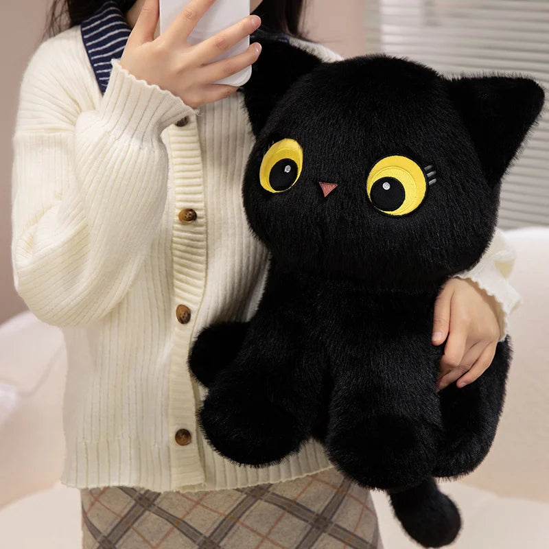 Shadow the Sitting Black Cat Snuggle Pillow