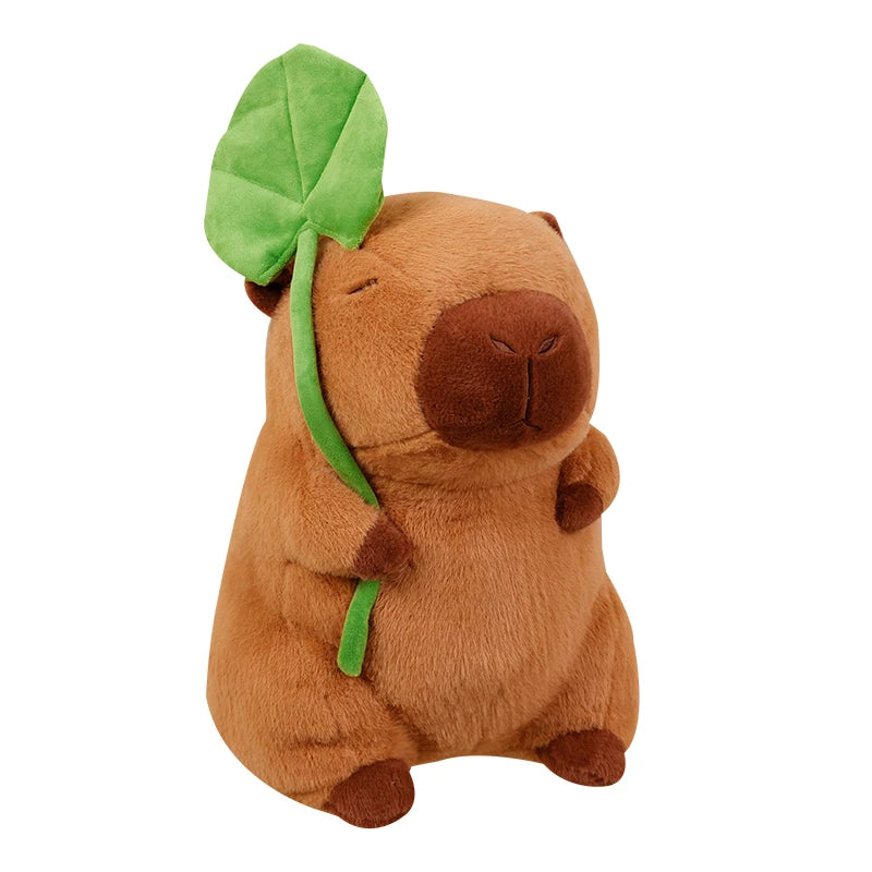 Capy the Lotus Leaf Holding Capybara Plush Pillow