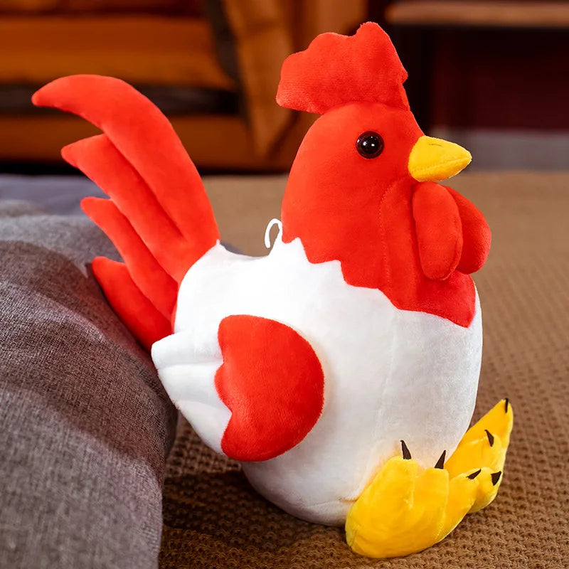 Clucky the Simulation Stuffed Rooster Chicken Plushie