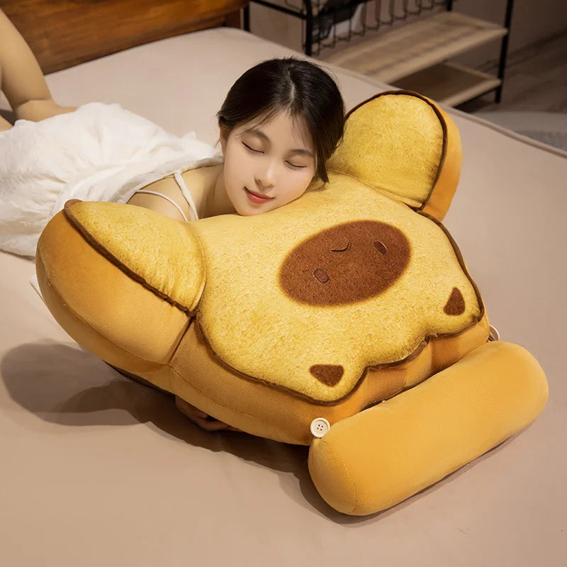 Toasty Kawaii Bread Cat Capybara Triangle Backrest Pillow