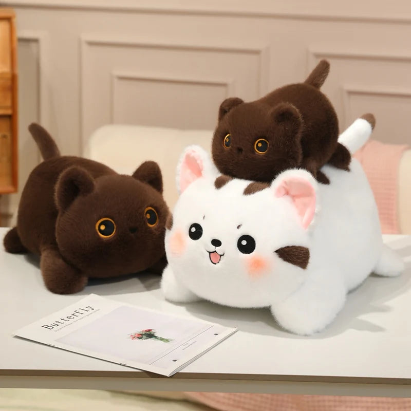Fatty the Chubby Big-Face Kawaii Cat Lying Snuggle Plushie
