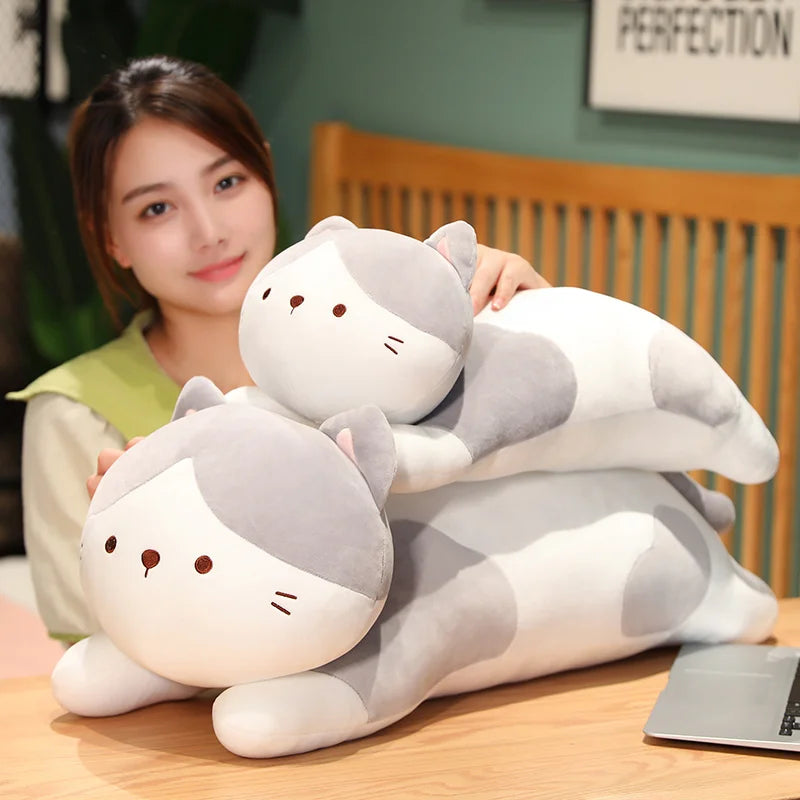 Long Drowsy Snuggle Cat Plushie