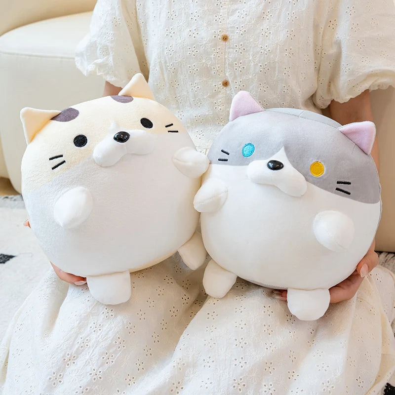 Chonky Round Calico Cat Kawaii Snuggle Plushie