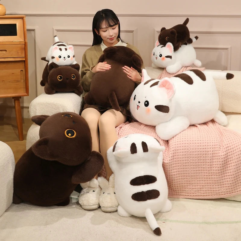 Fatty the Chubby Big-Face Kawaii Cat Lying Snuggle Plushie