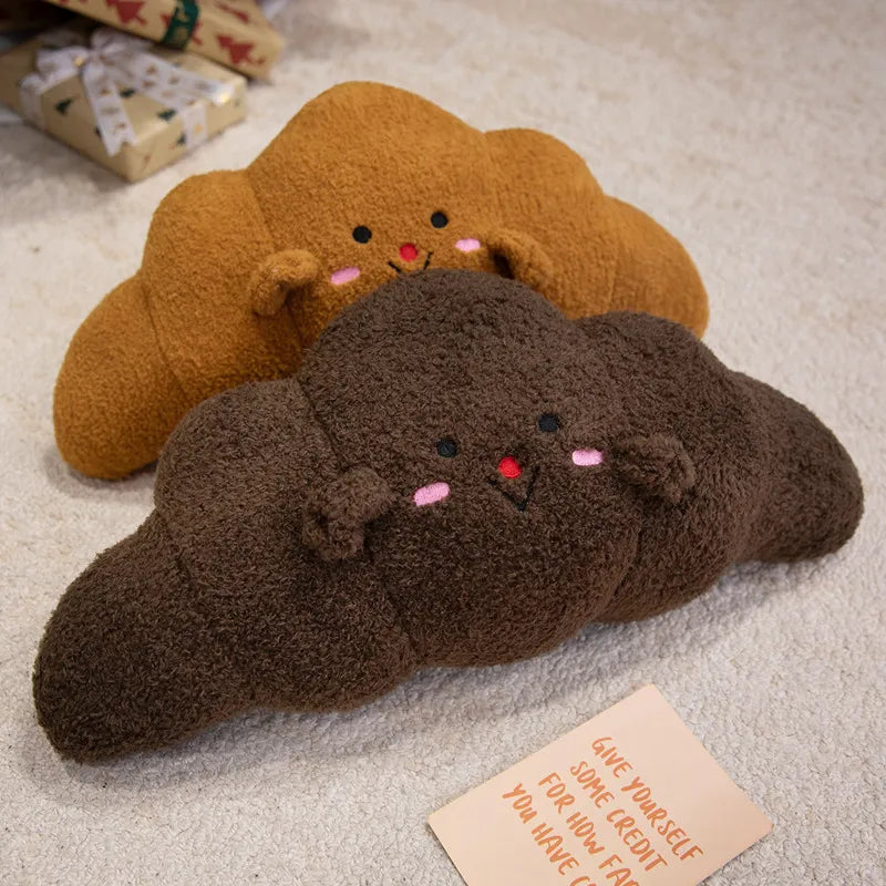 Cozy Croissant Bread Snuggle Plushie Pillow