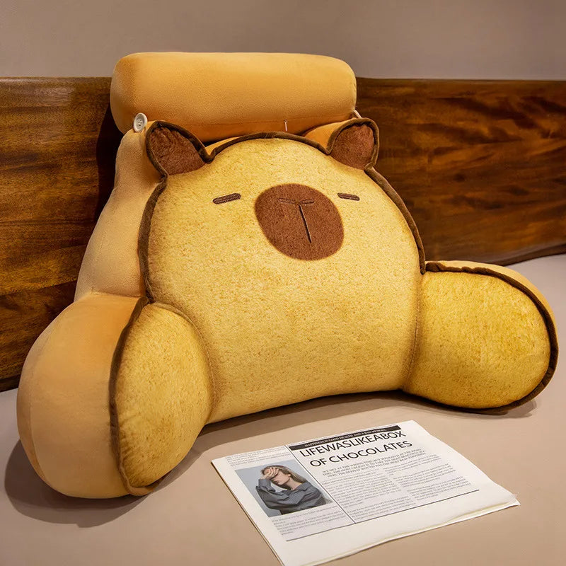 Toasty Kawaii Bread Cat Capybara Triangle Backrest Pillow