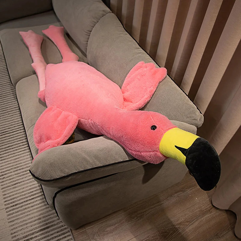 Flamingo the Giant Soft Heart-Shaped Leg Plush Pillow