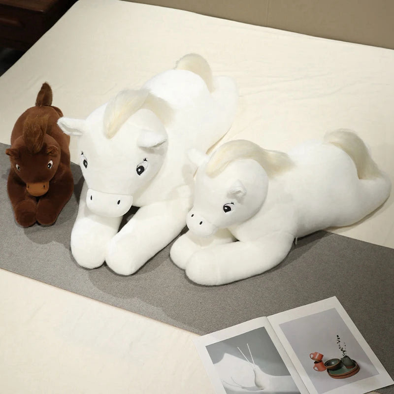 Prancer the Lounging Giant Kawaii Horse Plush Pillow