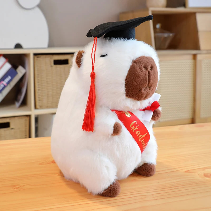 Capy the Doctor Graduate Cartoon Capybara Plush Pillow