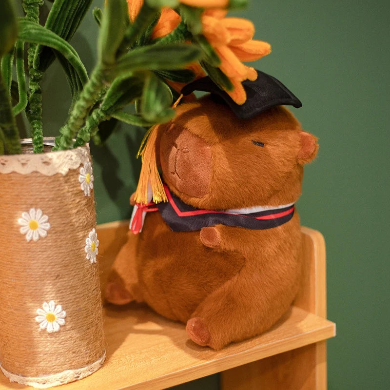 Capy the Graduation Doctor Hat Capybara Plush Pillow