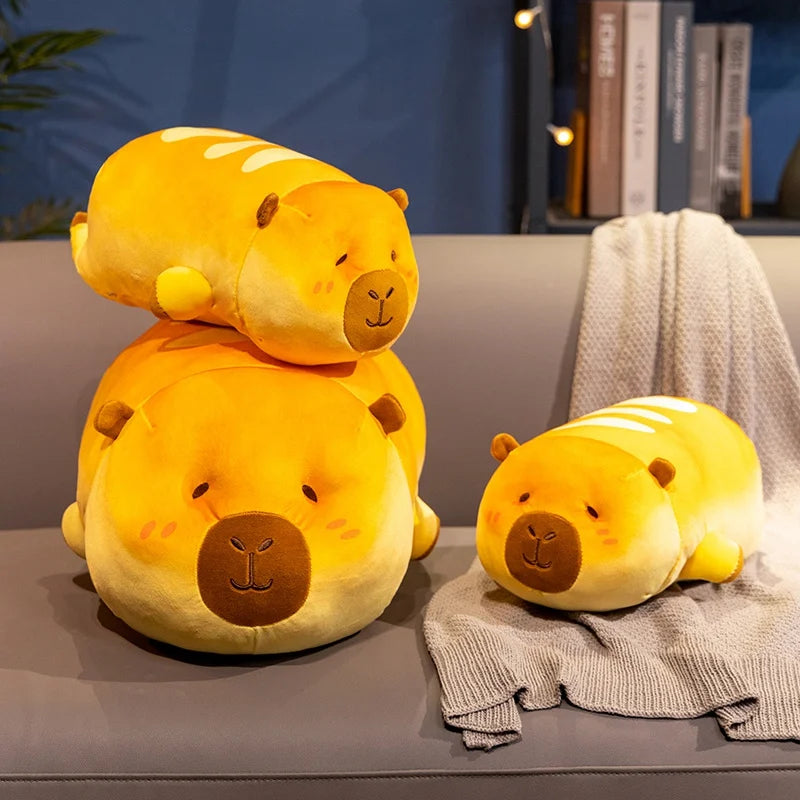 Long Bread-Loafing Kawaii Capybara Plushie Pillow
