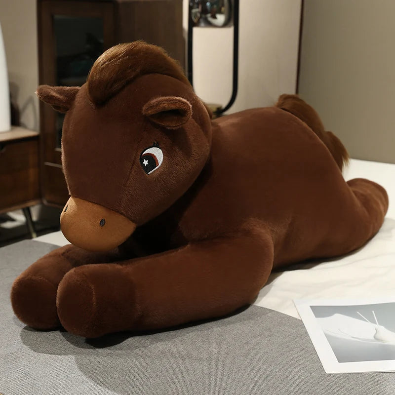 Prancer the Lounging Giant Kawaii Horse Plush Pillow