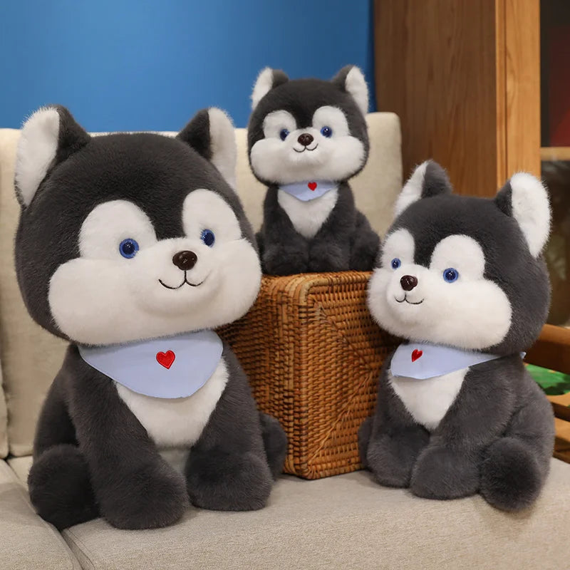 Biscuit the Cuddly Sitting Kawaii Husky Snuggle Plushie