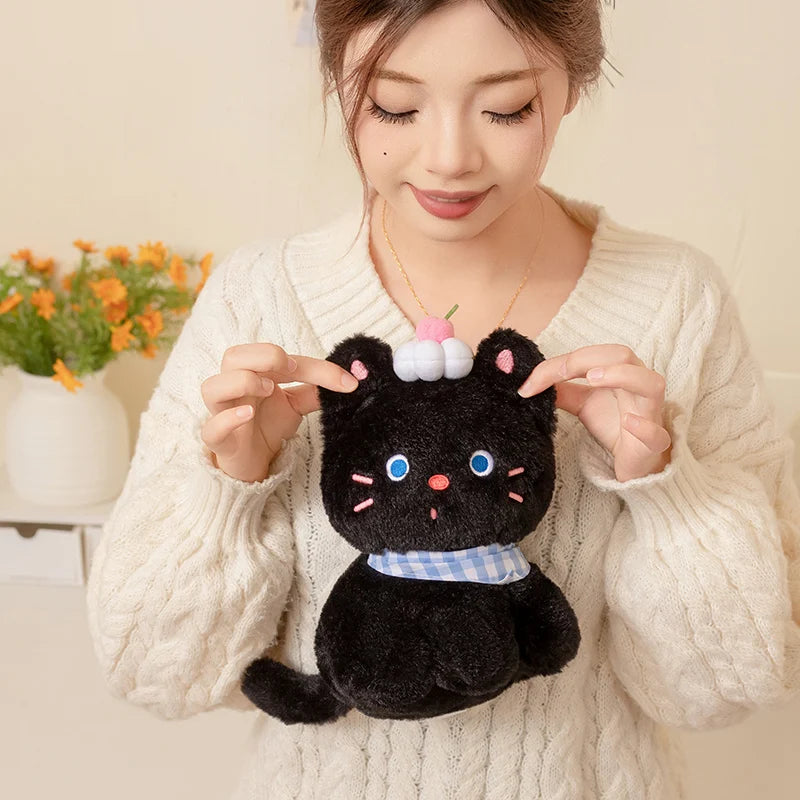 Shadow the Sweet Black Cat Cake Kawaii Snuggle Plushie