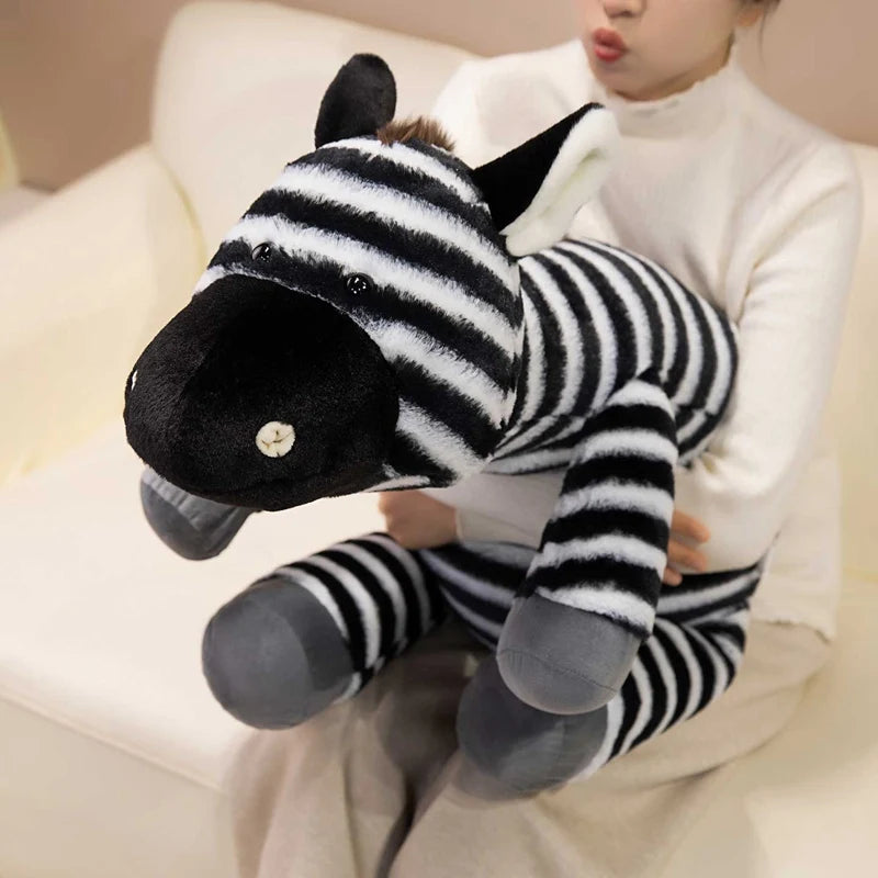 Zigzag the Kawaii Fluffy Giant Zebra Horse Snuggle Floor Plush