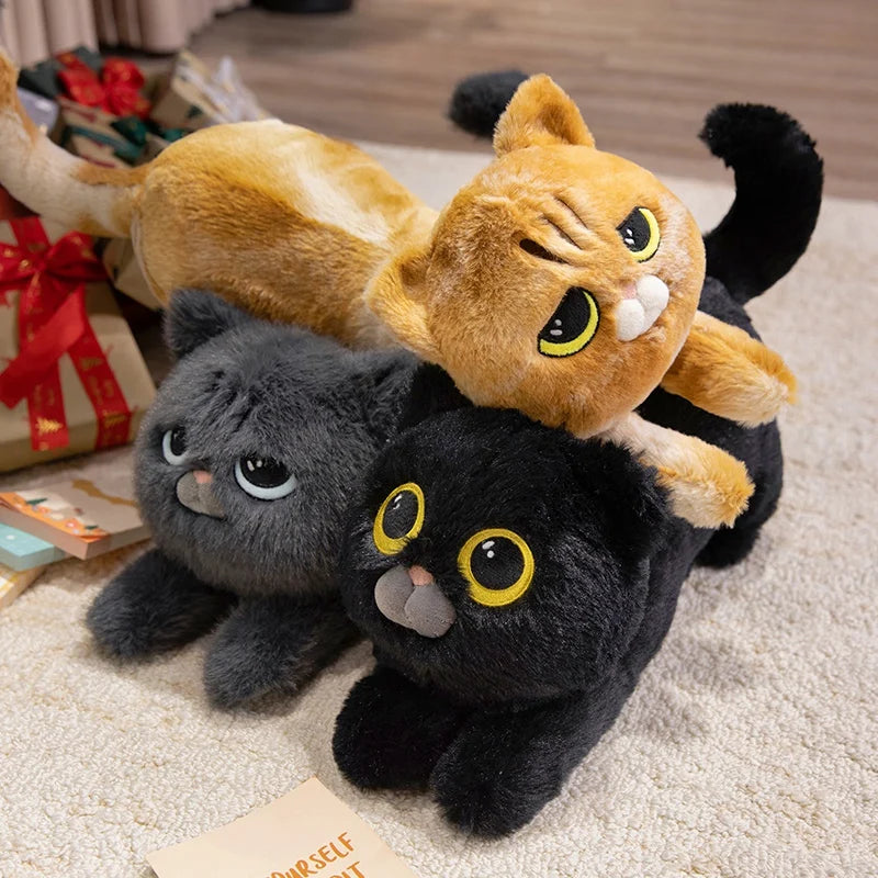 Lazy the Chonky Lying Cat Sleeping Plush Pillow
