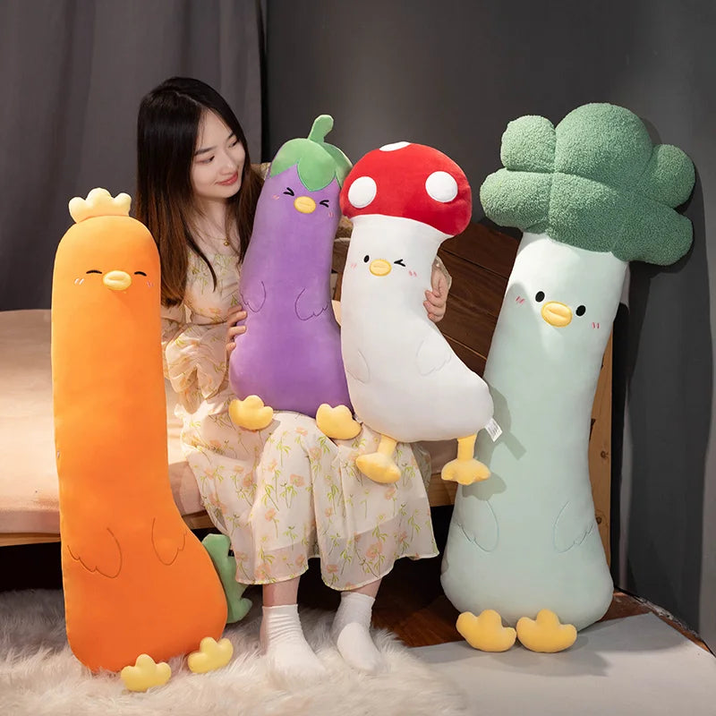 Veggie the Kawaii Giant Long Mushroom Eggplant Carrot Cosplay Plush