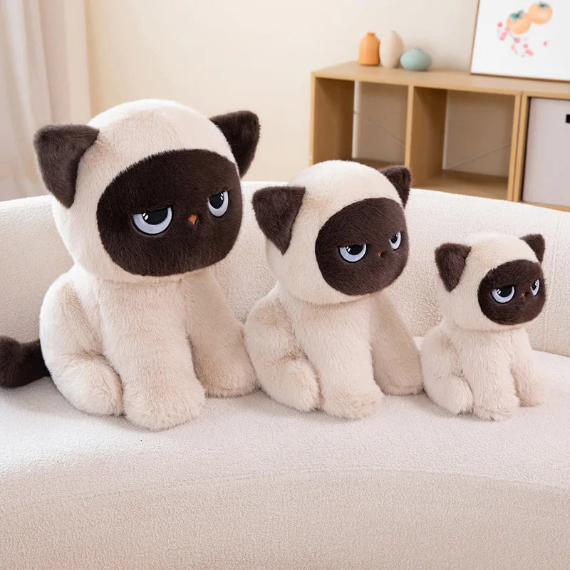 Sitting Siamese Cat Plush Cushion