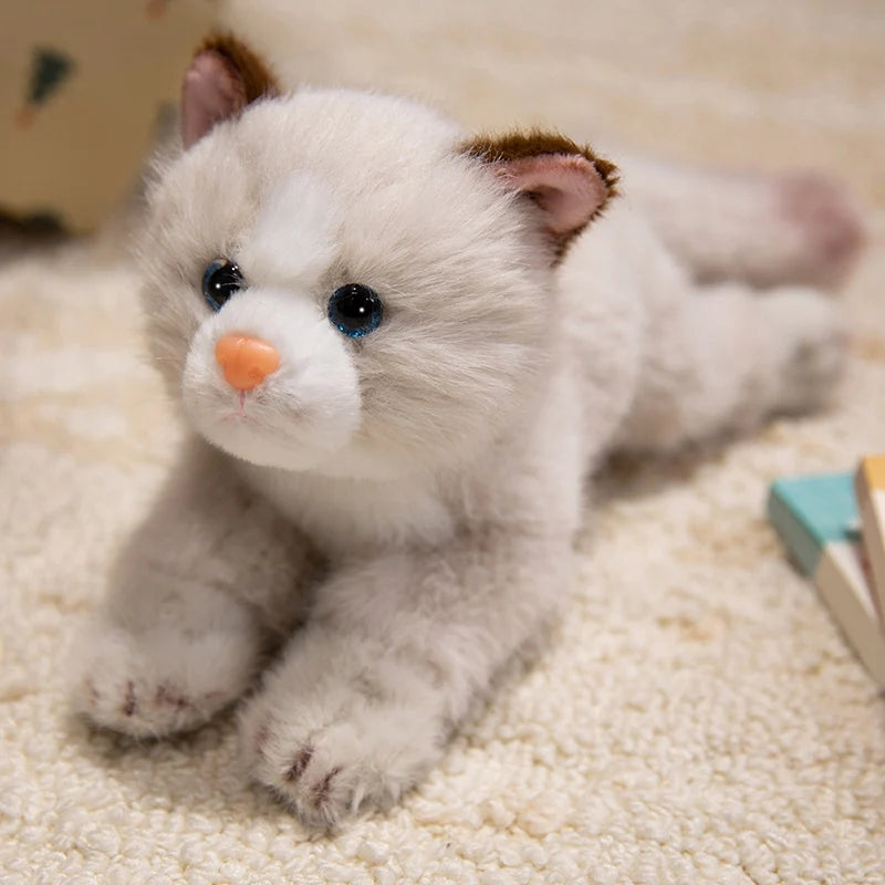 Mittens the Fluffy Lying Kitten Cat Simulation Plushie