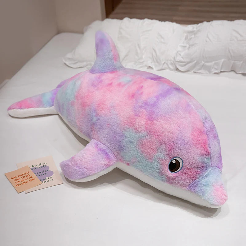 Dolphy the Giant Colorful Dolphin Snuggle Plush