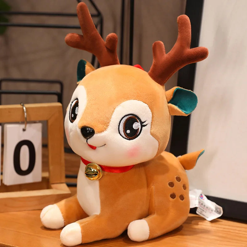 Jolly Christmas Santa Reindeer Tree Soft Plush Pillow