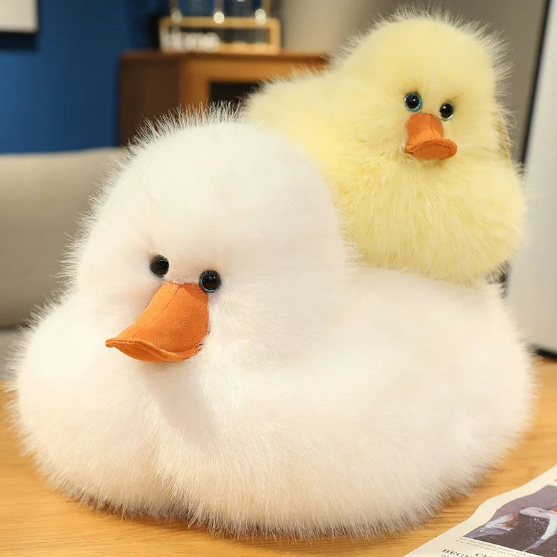 Puddles the Fluffy Kawaii White Yellow Farm Duck Snuggle Plushie