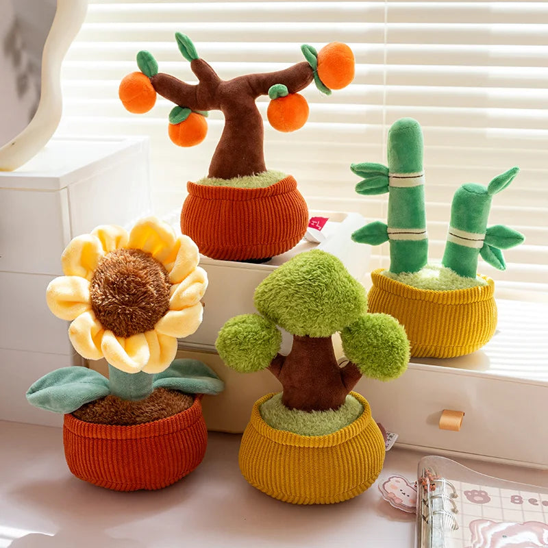Bloomie the Kawaii Persimmon Sunflower Potted Plush Decor