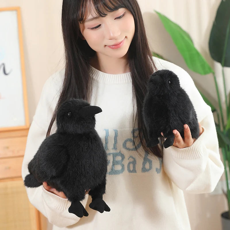 Raven the Chubby Simulation Black Crow Bird Plushie