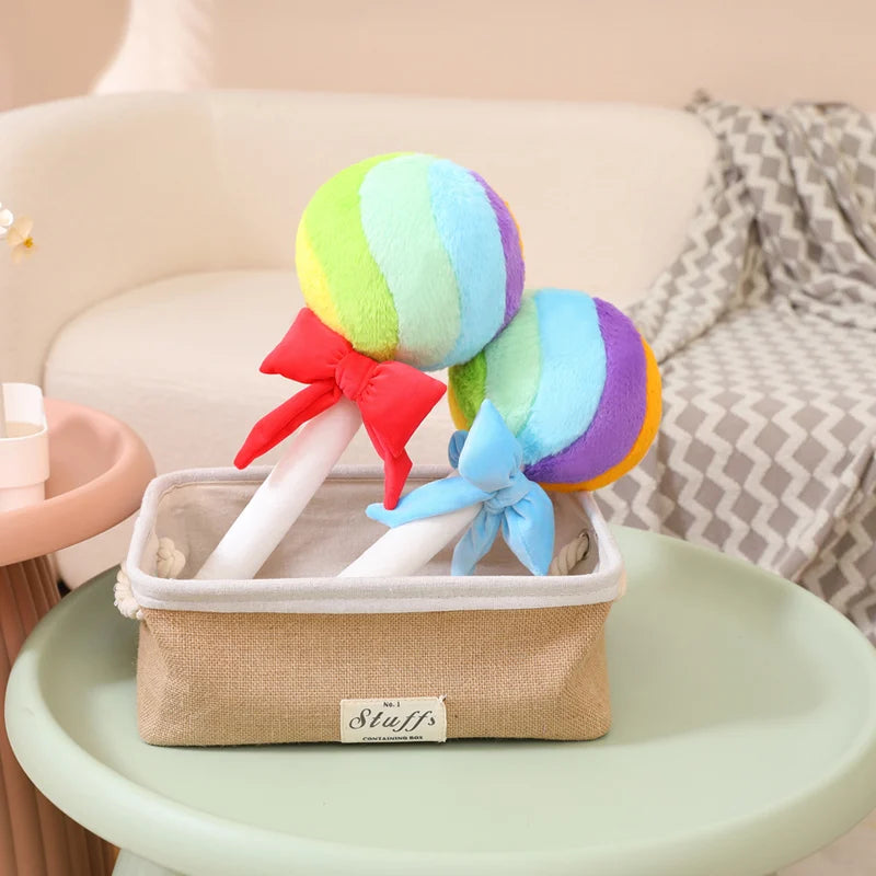Lolly the Colorful Rainbow Lollipop Candy Plush Pillow