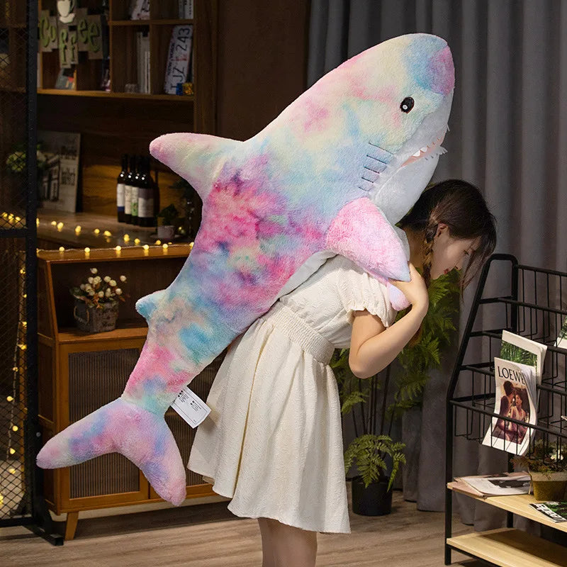 Finn the Giant Colorful Shark Snuggle Pillow