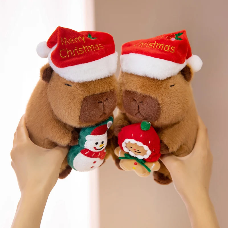 Capy the Santa Hat Christmas Tree Capybara Snuggle Plushie