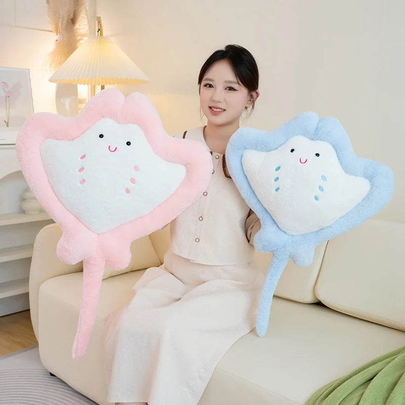 Manta the Kawaii Japanese Ray Throw Pillow Plush