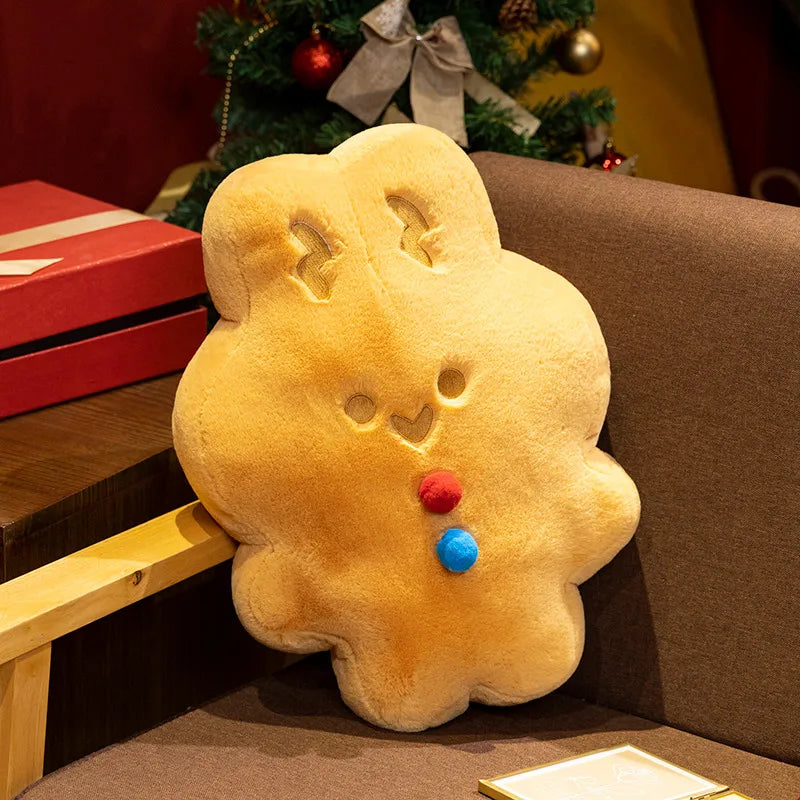 Ginger the Kawaii Gingerbread Cookie Rabbit Pillow