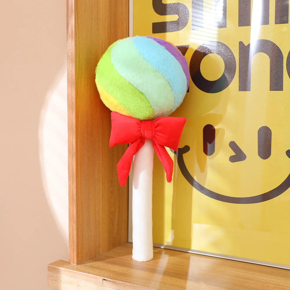 Lolly the Colorful Rainbow Lollipop Candy Plush Pillow