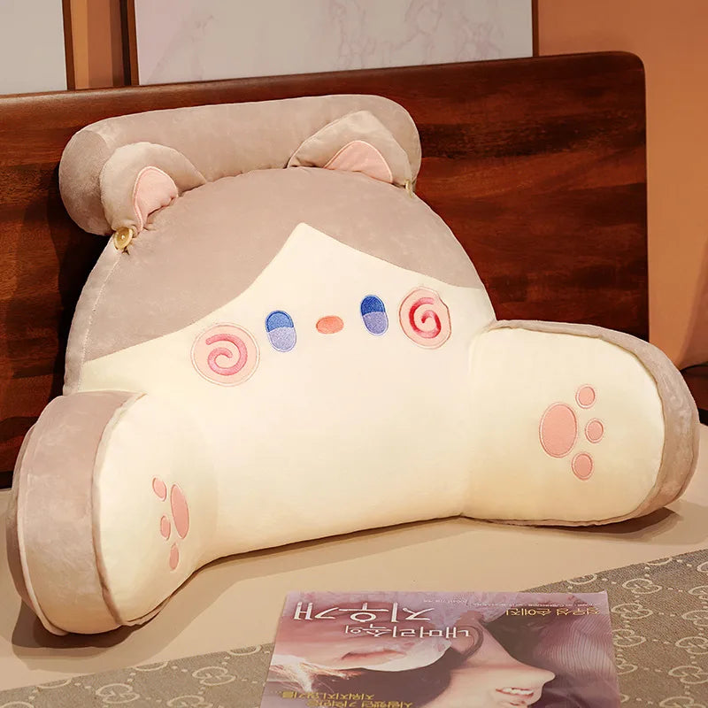 Poofy Backrest Animal Cat Sofa Triangle Pillow