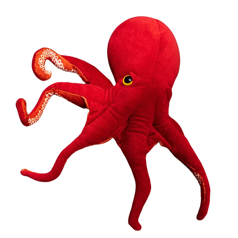 Lifelike Crimson Kawaii Octopus Snuggle Plushie