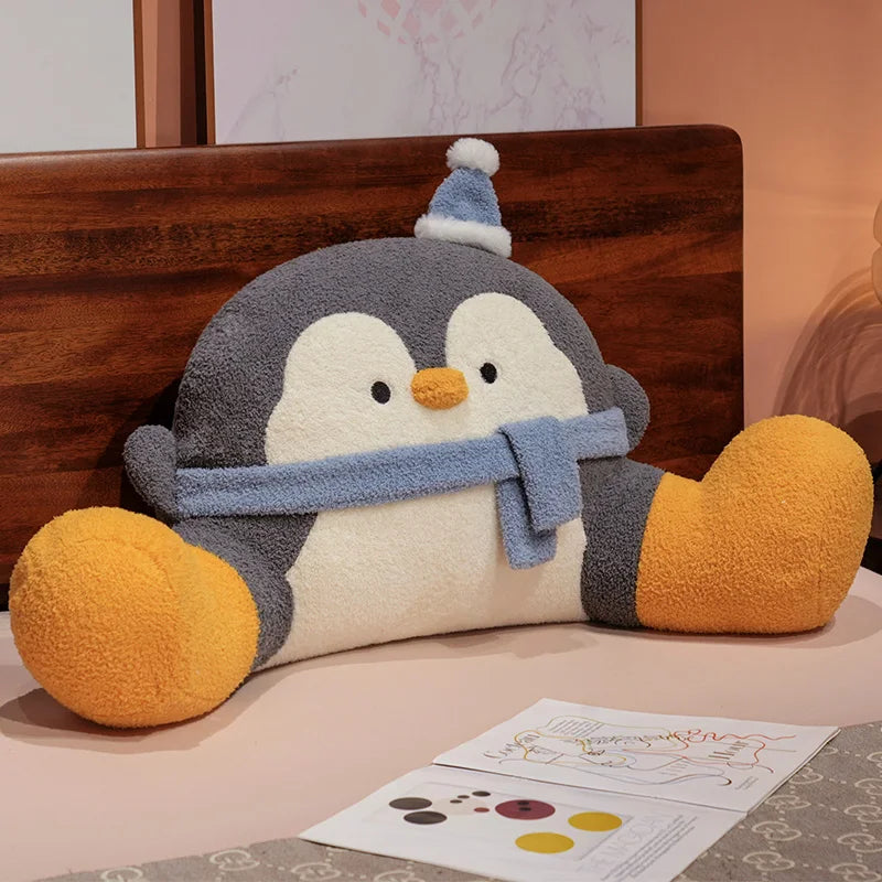 Waddles the Penguin Backrest Triangle Plush Pillow