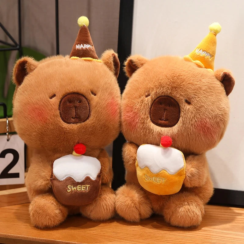 Capy the Sweet Bear Cake Dessert Capybara Plush Pillow