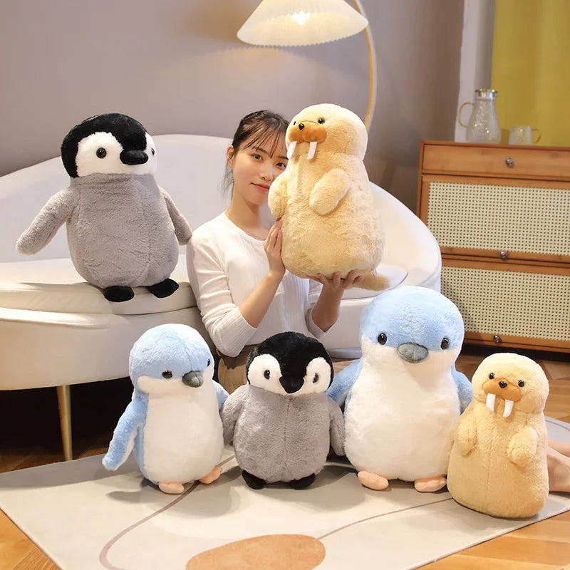 Waddles the Chubby Penguin Walrus Plush Pillow