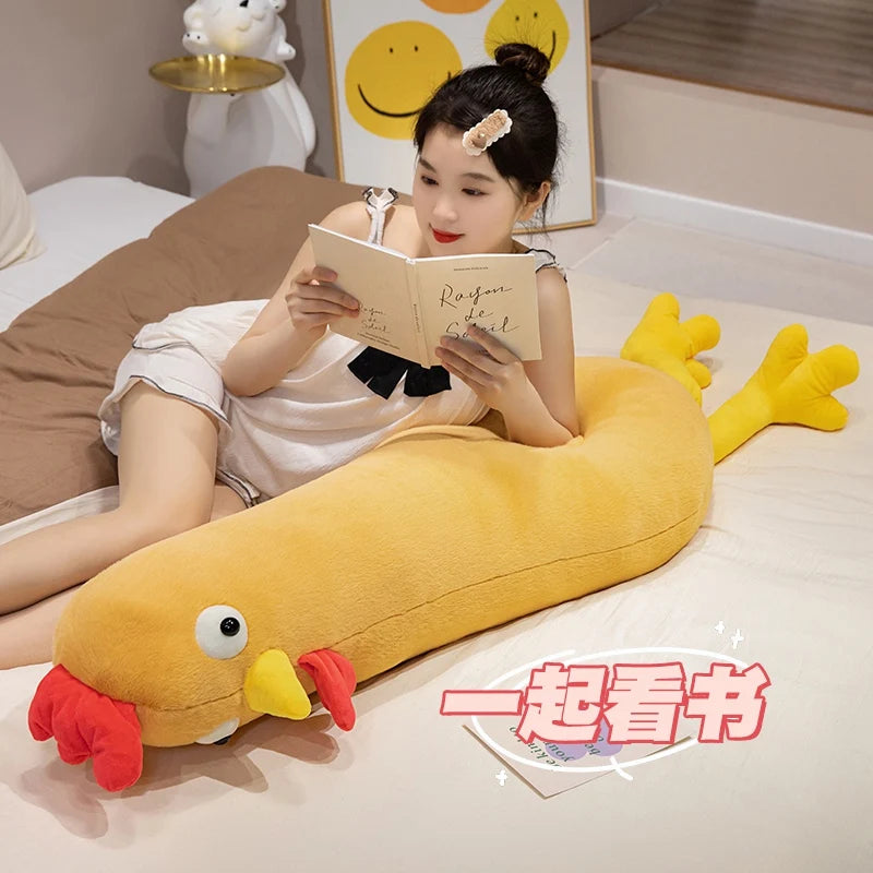 Clucky the Giant Long Chicken Bed Backrest Plush
