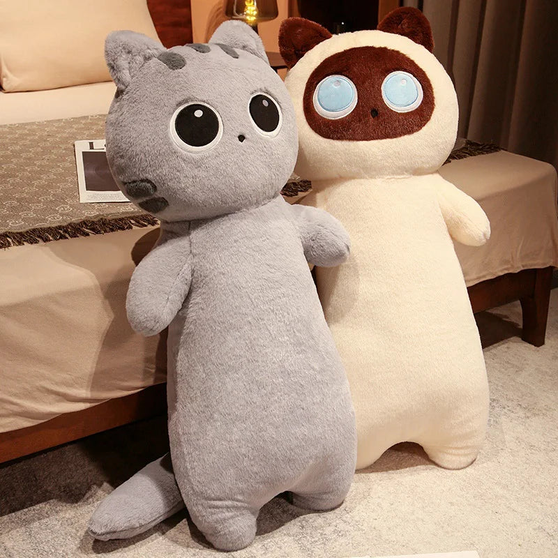 Long Kawaii Sleeping Cat Puppy Cozy Nap Plush Pillow
