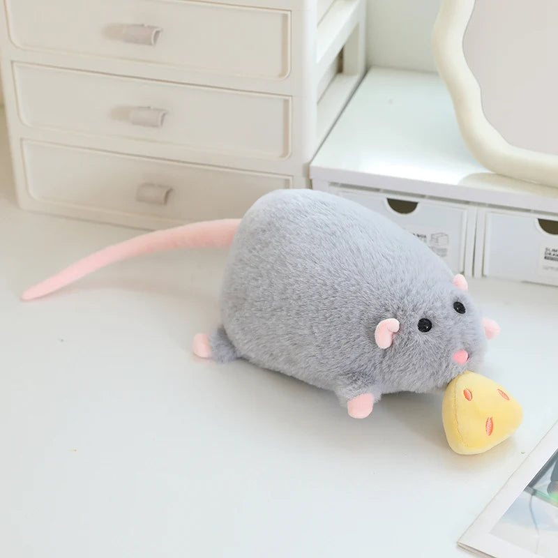 Nibbles the Cheeky Pull-String Cheese Rat Plushie