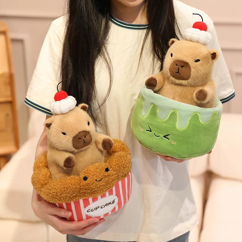 Croissant Cosplay Kawaii Capybara Snuggle Plushie